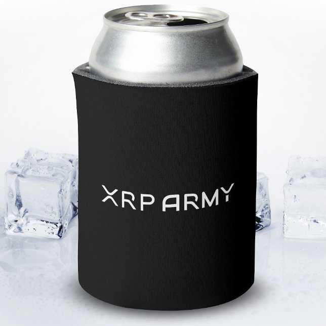 Cryptocurrency Meme XRP Army Quote Hodl Crypto Can Cooler (Creator Uploaded)