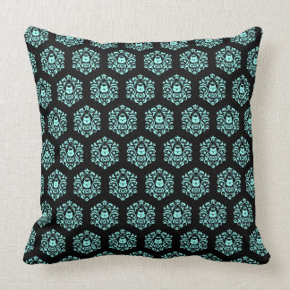 Cryptocurrency MonaCoin MonaDamask Pattern Blue Throw Pillow