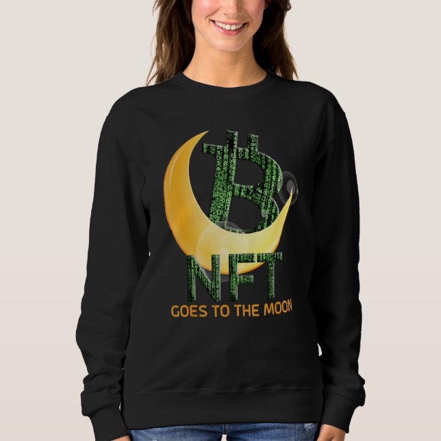 Cryptocurrency Nft Matrix Bit Code Goes To The Moo Sweatshirt (Front)