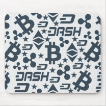 Cryptocurrency pattern blue mouse pad