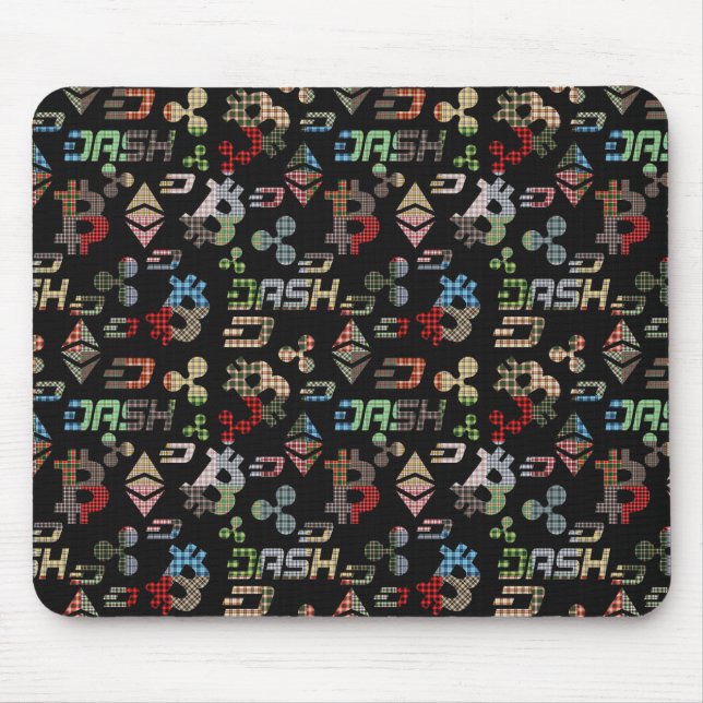 Cryptocurrency Rainbow Colorful Pattern  Mouse Pad (Front)