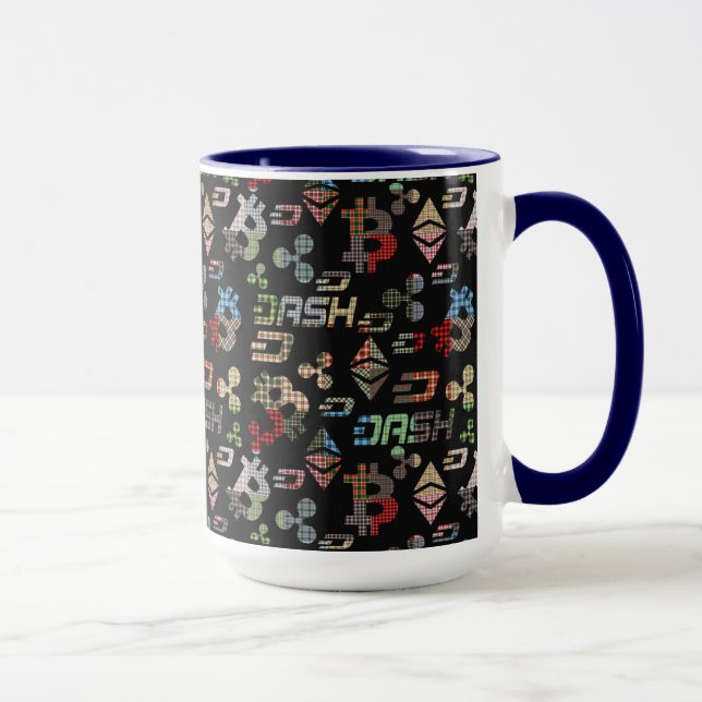 Cryptocurrency Rainbow Colorful Pattern Mug (Right)