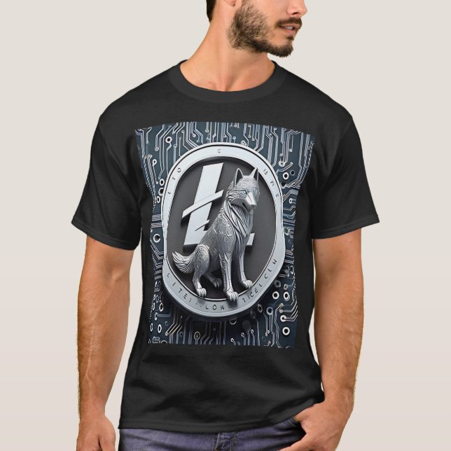 Cryptocurrency Symbol with Looping Wolf T-Shirt (Front)