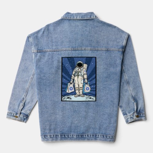 Cryptocurrency Talk  Chainlink To The Moon Space M Denim Jacket