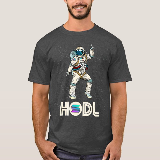 Cryptocurrency Talk  Fun HODL Solana Disco Moon T-Shirt (Front)