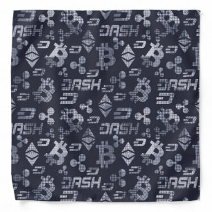 Cryptocurrency Tartan Blue Pattern Bandana