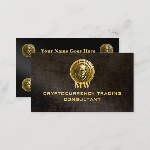 Cryptocurrency Trading Consultant, leather-look Business Card