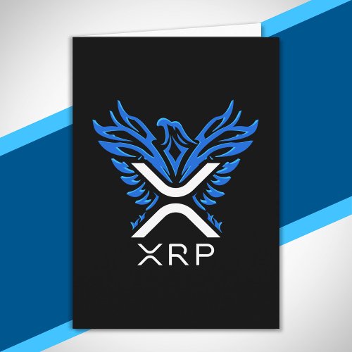 Cryptocurrency XRP Crypto Logo Blue Rising Phoenix Card