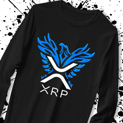 Cryptocurrency XRP Crypto Logo Blue Rising Phoenix T_Shirt