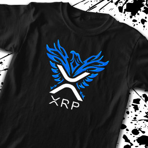 Cryptocurrency XRP Crypto Logo Blue Rising Phoenix T-Shirt