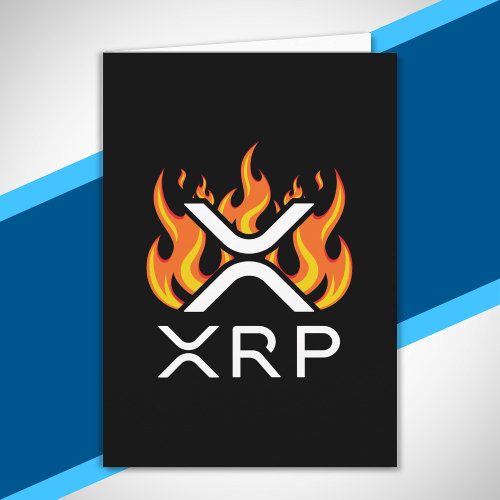 Cryptocurrency XRP Crypto Orange Flames Fire Melt Card