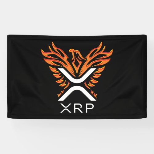 Cryptocurrency XRP Crypto Orange Rising Phoenix Banner