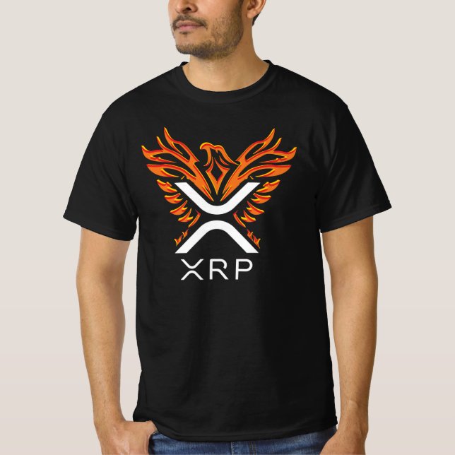 Cryptocurrency XRP Crypto Orange Rising Phoenix T-Shirt (Front)
