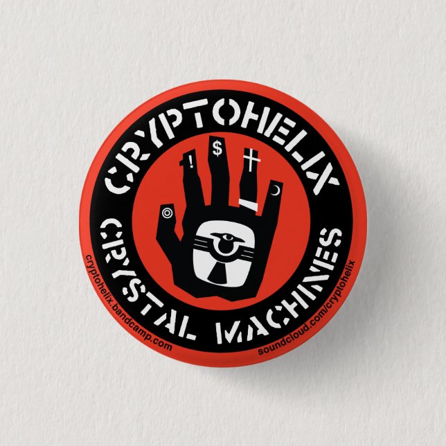 Cryptohelix - Crystal Machines (RED) Button (Front)