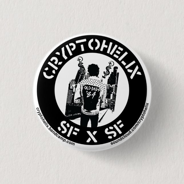 Cryptohelix - SFxSF Pinback Button (Front)