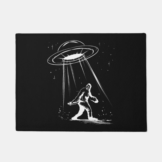 Cryptozoology Bigfoot Alien for Men Halloween Doormat (Front)