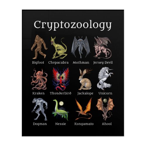 Cryptozoology Cryptid Creatures Acrylic Print