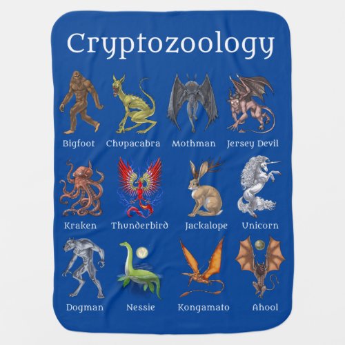 Cryptozoology Cryptid Creatures Baby Blanket