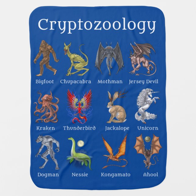 Cryptozoology Cryptid Creatures Baby Blanket (Front)