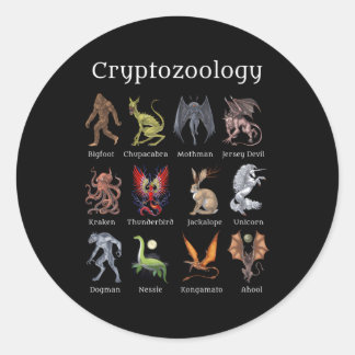 Cryptozoology Cryptid Creatures Fantasy Mythical M Classic Round Sticker