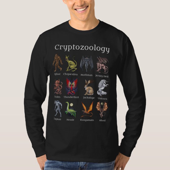 Cryptozoology Cryptid Creatures T-Shirt (Front)