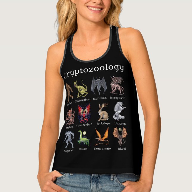 Cryptozoology Cryptid Creatures Tank Top (Front)