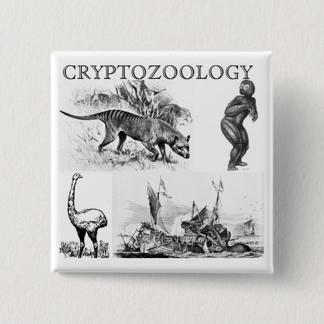 cryptozoology square button/pin button (Front)