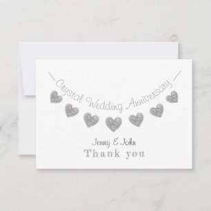Crystal 15th wedding anniversary thank you card