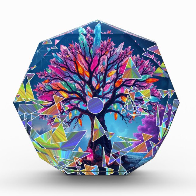 Crystal Abstract Tree Acrylic Award (Front)
