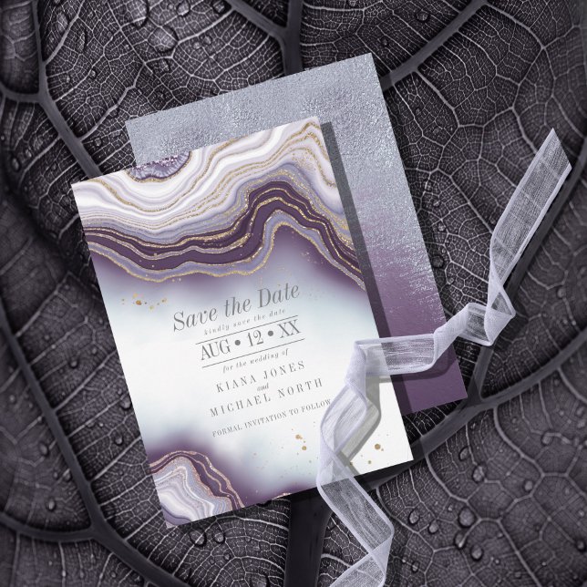 Crystal Agate Wedding Amethyst ID825 Save The Date (Creator Uploaded)