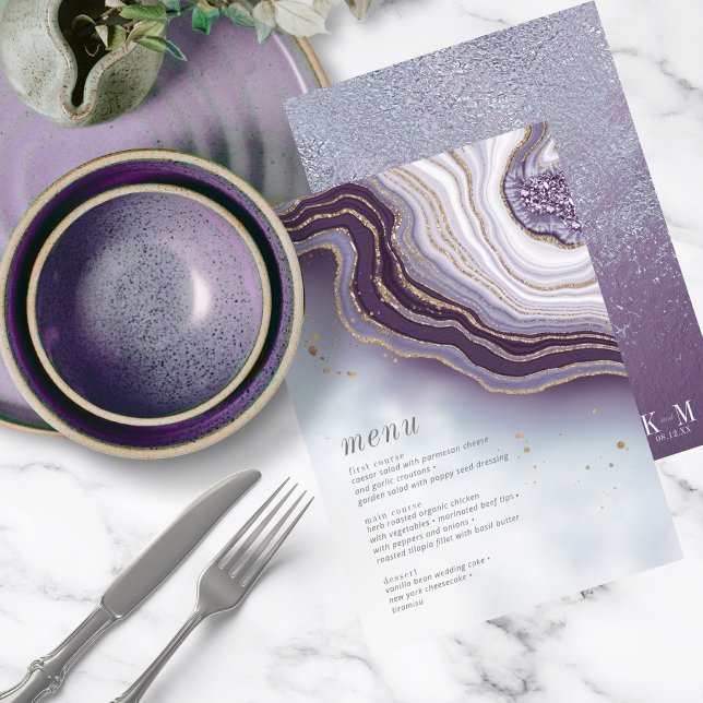 Crystal Agate Wedding Menu Amethyst ID825 (Creator Uploaded)
