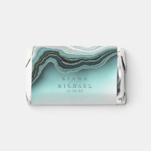 Crystal Agate Wedding Teal ID825 Hershey's Miniatures