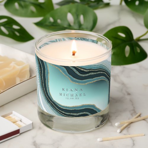 Crystal Agate Wedding Teal ID825 Scented Candle