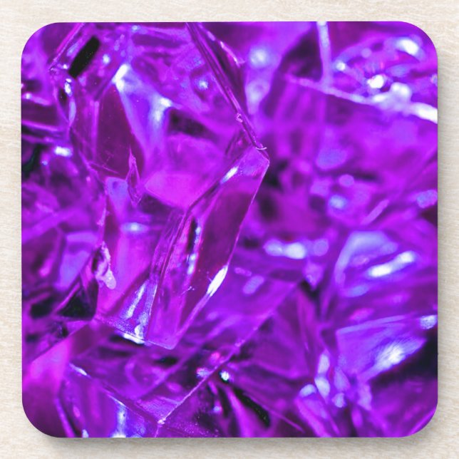 Crystal Amethyst Purple Gemstone Coaster (Front)
