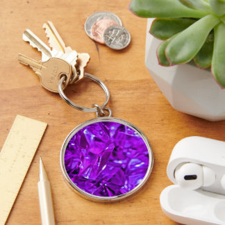 Crystal Amethyst Purple Gemstone Keychain