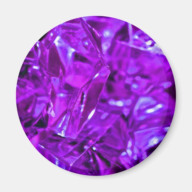 Crystal Amethyst Purple Gemstone Magnet (Front)