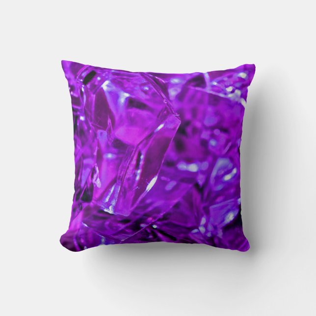 Crystal Amethyst Purple Gemstone Throw Pillow (Front)