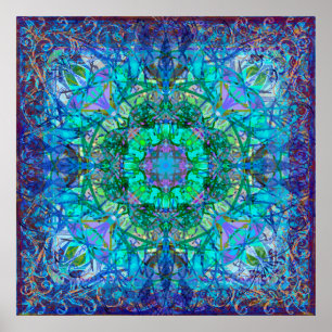 Crystal and Ice Celtic Tribal Mandala Poster