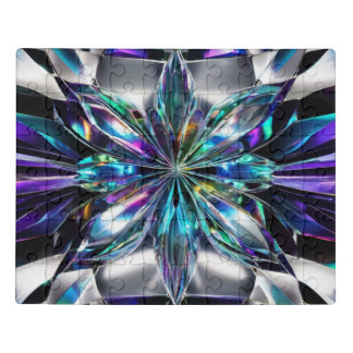 Crystal and Titanium Abstract Jigsaw Puzzle