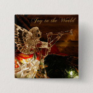 crystal angel Joy to the World Pinback Button