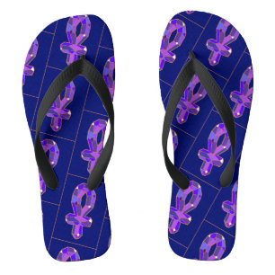 Crystal Ankh Flip Flops