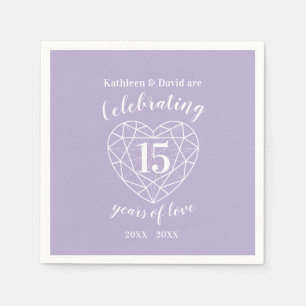 Crystal anniversary 15 years of love napkins