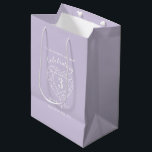 Crystal Anniversary 3 years wife gift bag<br><div class="desc">Simple outline heart stone effect line art graphics crystal grey pale purple and white 3rd Wedding Anniversary gift bag. Customize with your own choice of name and relationship. Currently reads to my wonderful wife Natalie celebrating 3 years of love. Ideal for a 3rd anniversary crystal gemstone jewellery gift. The third...</div>