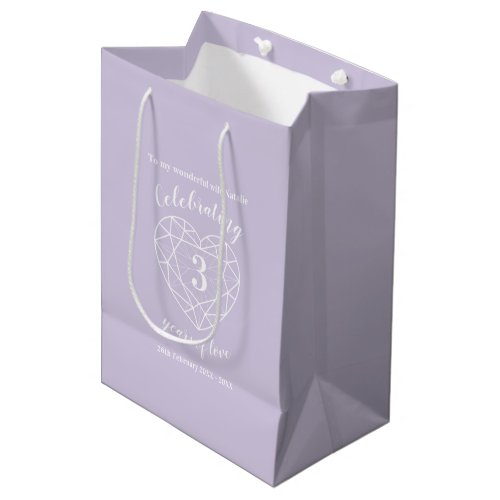 Crystal Anniversary 3 years wife gift bag