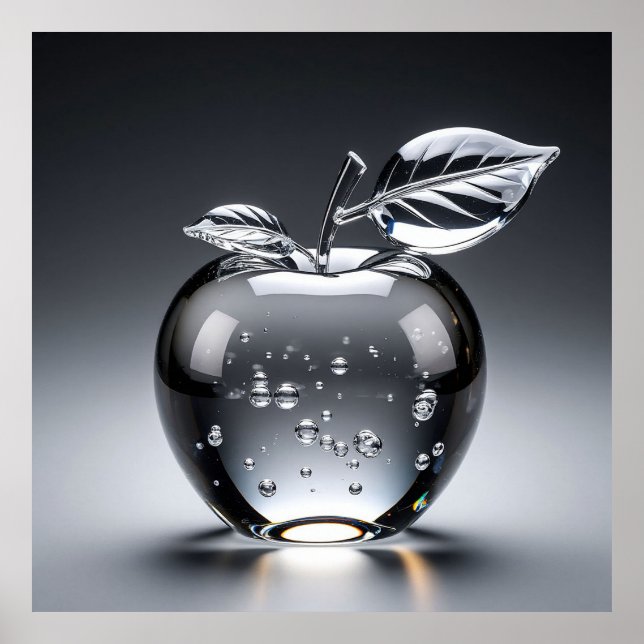 Crystal Apple Figurine with Clear Design Poster (Front)