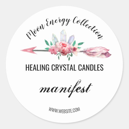 Crystal Arrow Logo Candle Product Labels