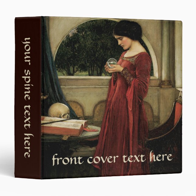Crystal Ball by John William Waterhouse 3 Ring Binder (Front/Spine)