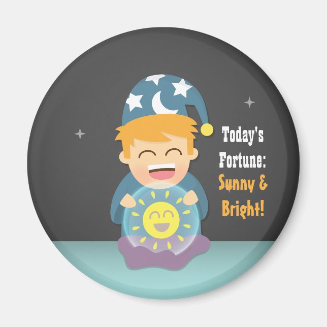 Crystal Ball Fortune Teller Think Positive Magnet (Front)