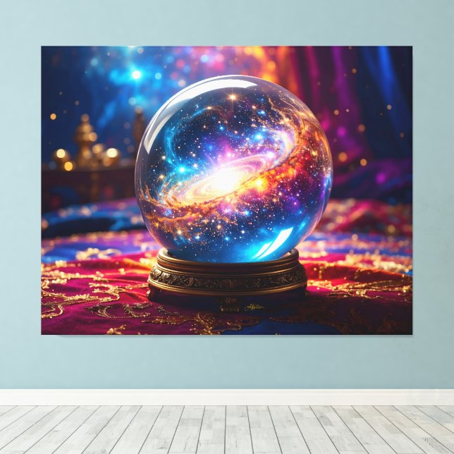 Crystal Ball - I See A Cosmic Event In Your Future Canvas Print (Insitu(Wood Floor))