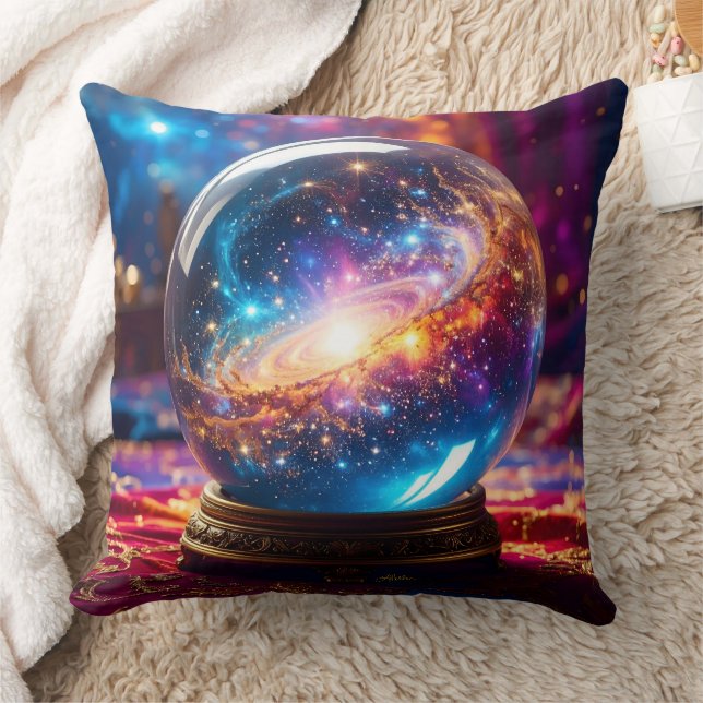 Crystal Ball - I See A Cosmic Event In Your Future Throw Pillow (Blanket)